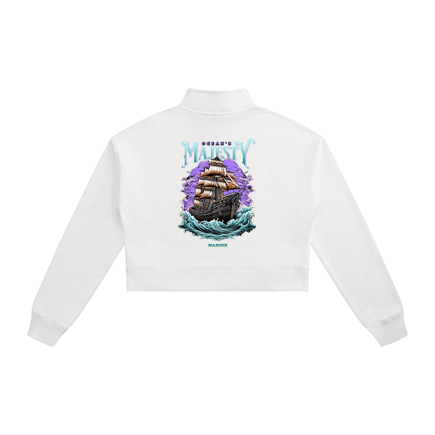 OCEAN'S MAJESTY | Marinx Women's Crop Quarter-Zip Sweatshirt - Image 4