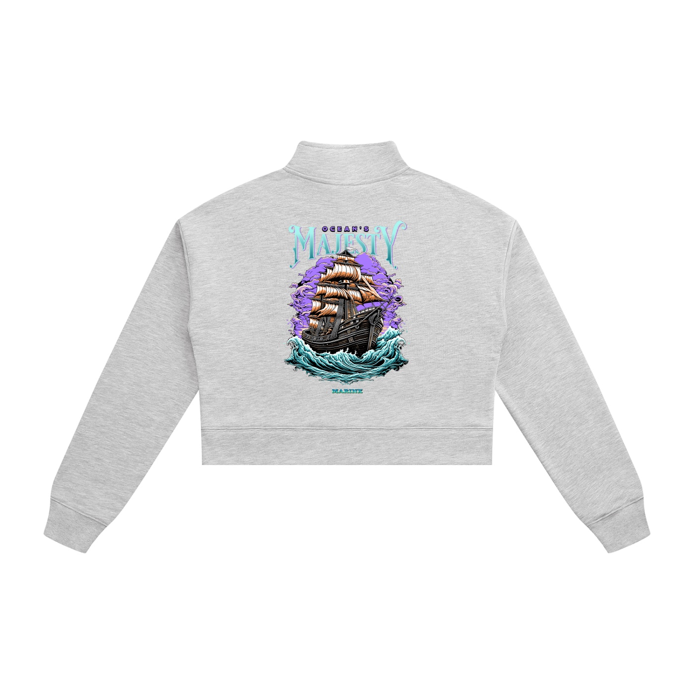 OCEAN'S MAJESTY | Marinx Women's Crop Quarter-Zip Sweatshirt - Image 6