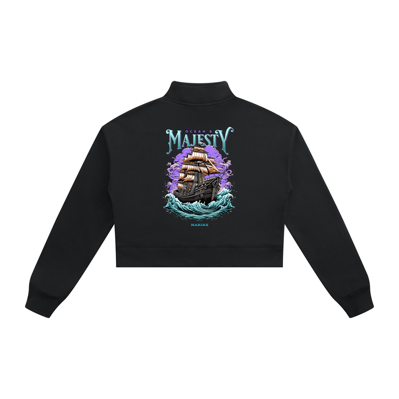 OCEAN'S MAJESTY | Marinx Women's Crop Quarter-Zip Sweatshirt - Image 2