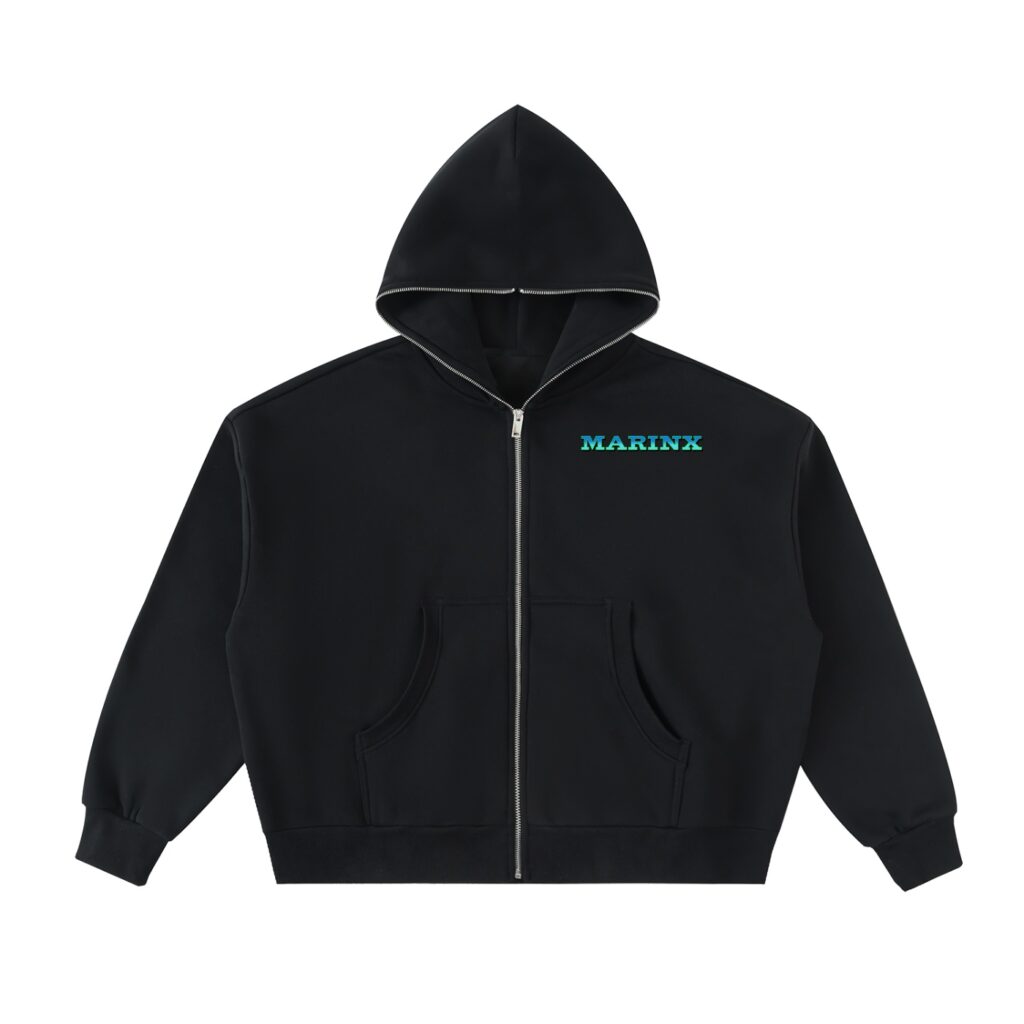 APEX PREDATOR |  Marinx Fleeced Full-Zip Boxy Hoodie